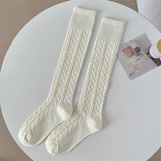 Calcetines hasta la rodilla de Color sólido de estilo japonés