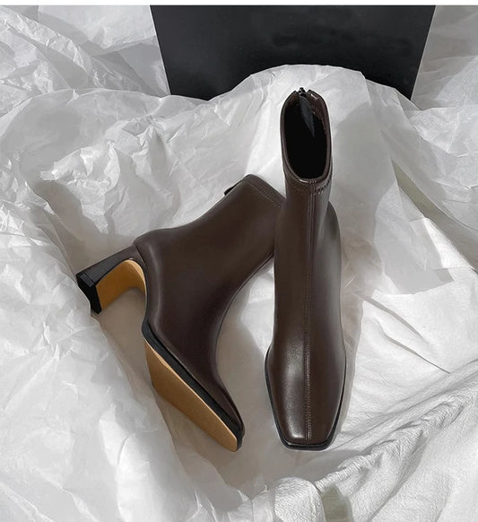 botines vintage punta cuadrada